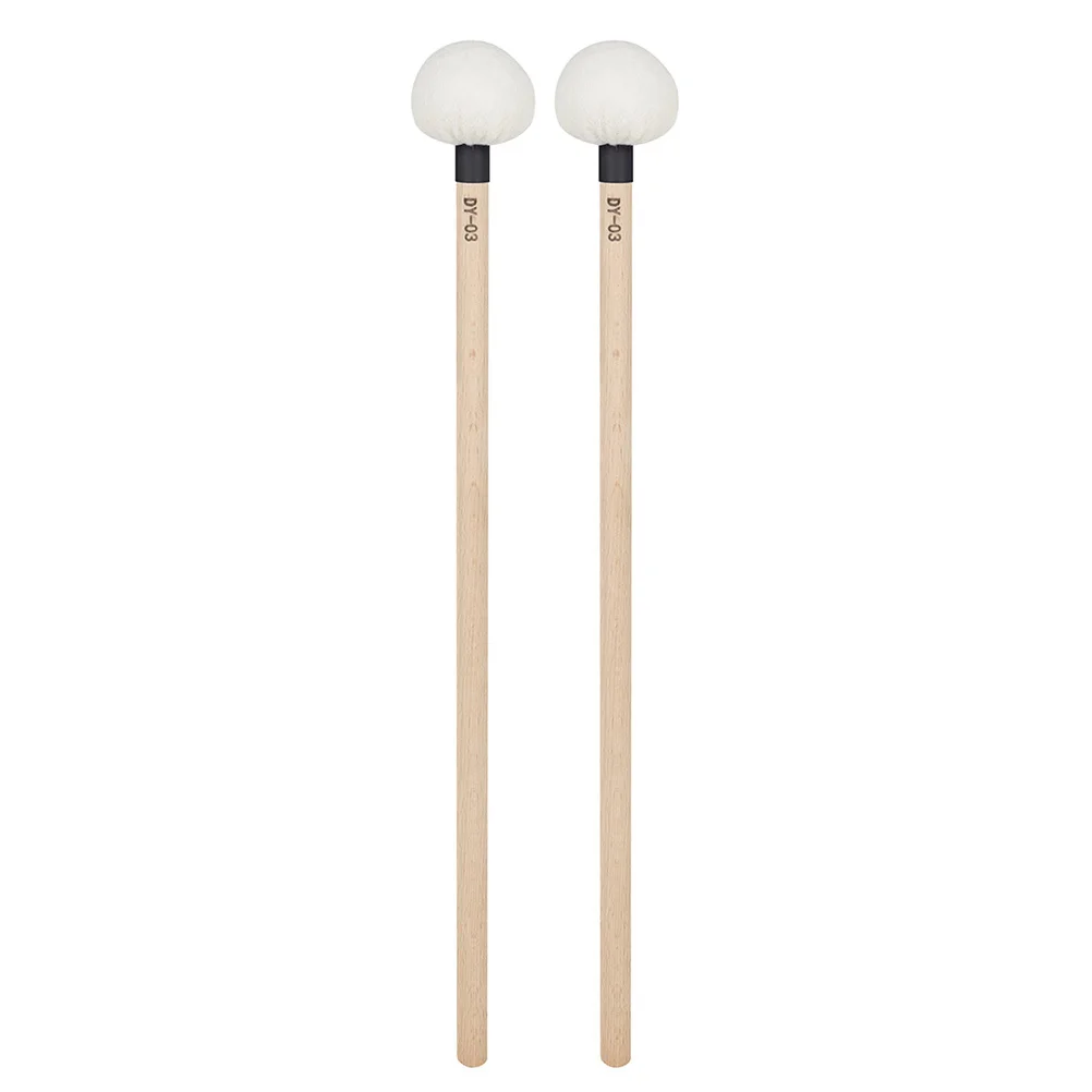 

2Pcs Professional Drum Mallets Felt Sticks Solid Wear-Resistant Long Lifespan Percussion Instrument Replacement Accessory
