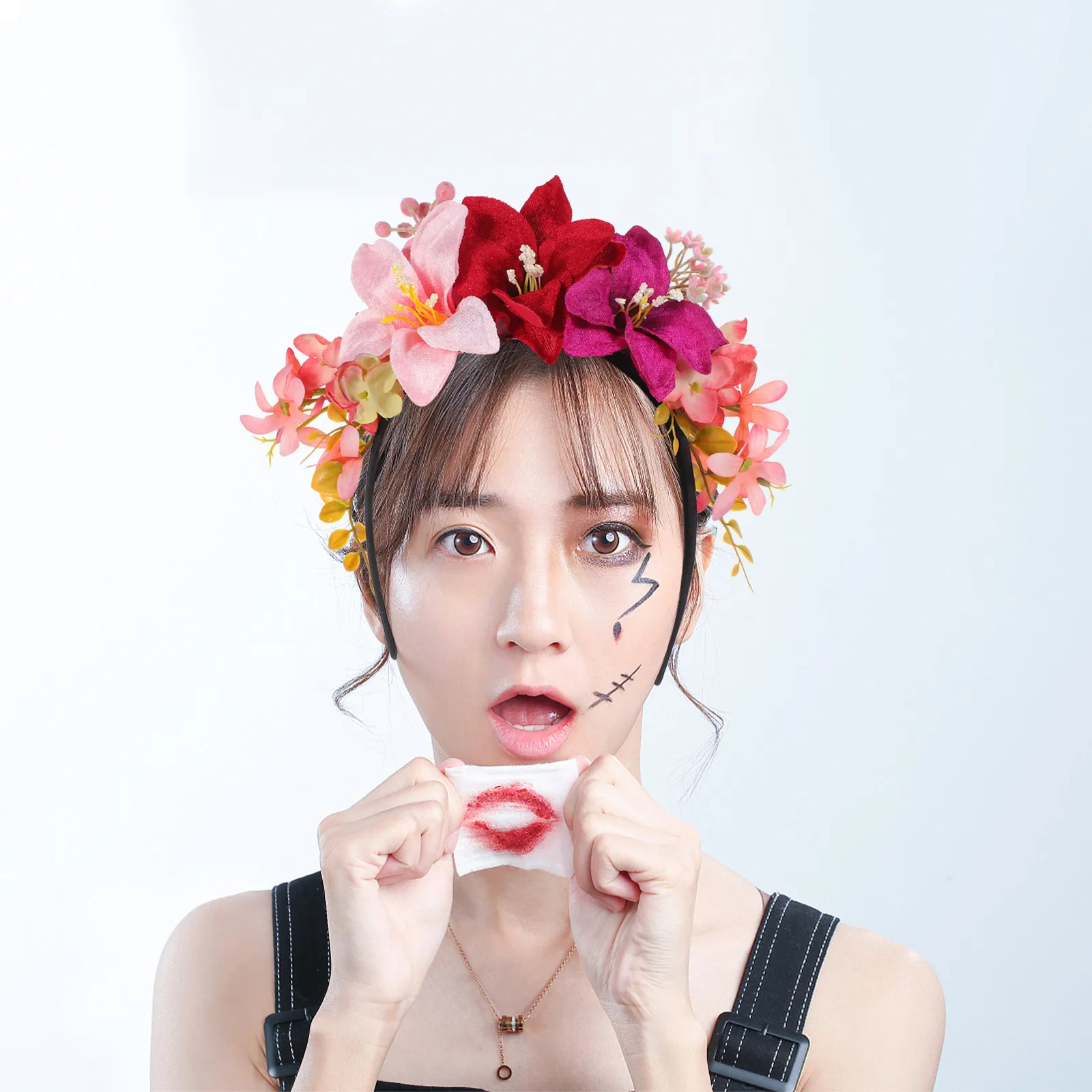 

Lily Flower Fabric Headband Lightweight Romantic Design for Valentines Day Wedding Party Hair Accessories for Women