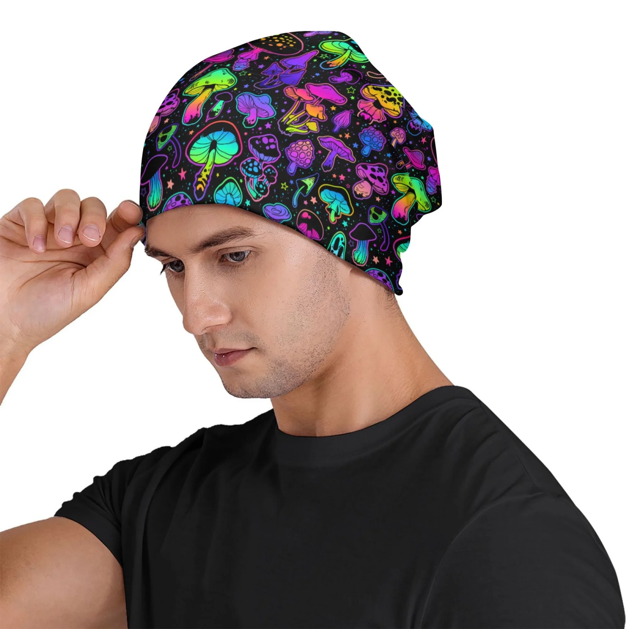 Psychedelic Mushroom Herrenmütze Retro Trend Street Hip Hop Beanie Elastisch Bequem Warm Damen Wintermütze Roman Party Geschenk