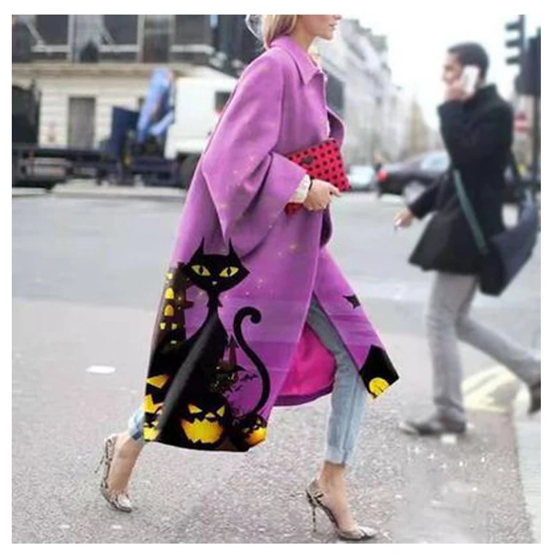 

2025 New Spring Autumn Long Coat Women Trench Coat Printed Windbreaker Fashion Trench Streetwear Women Elegant Coat Female