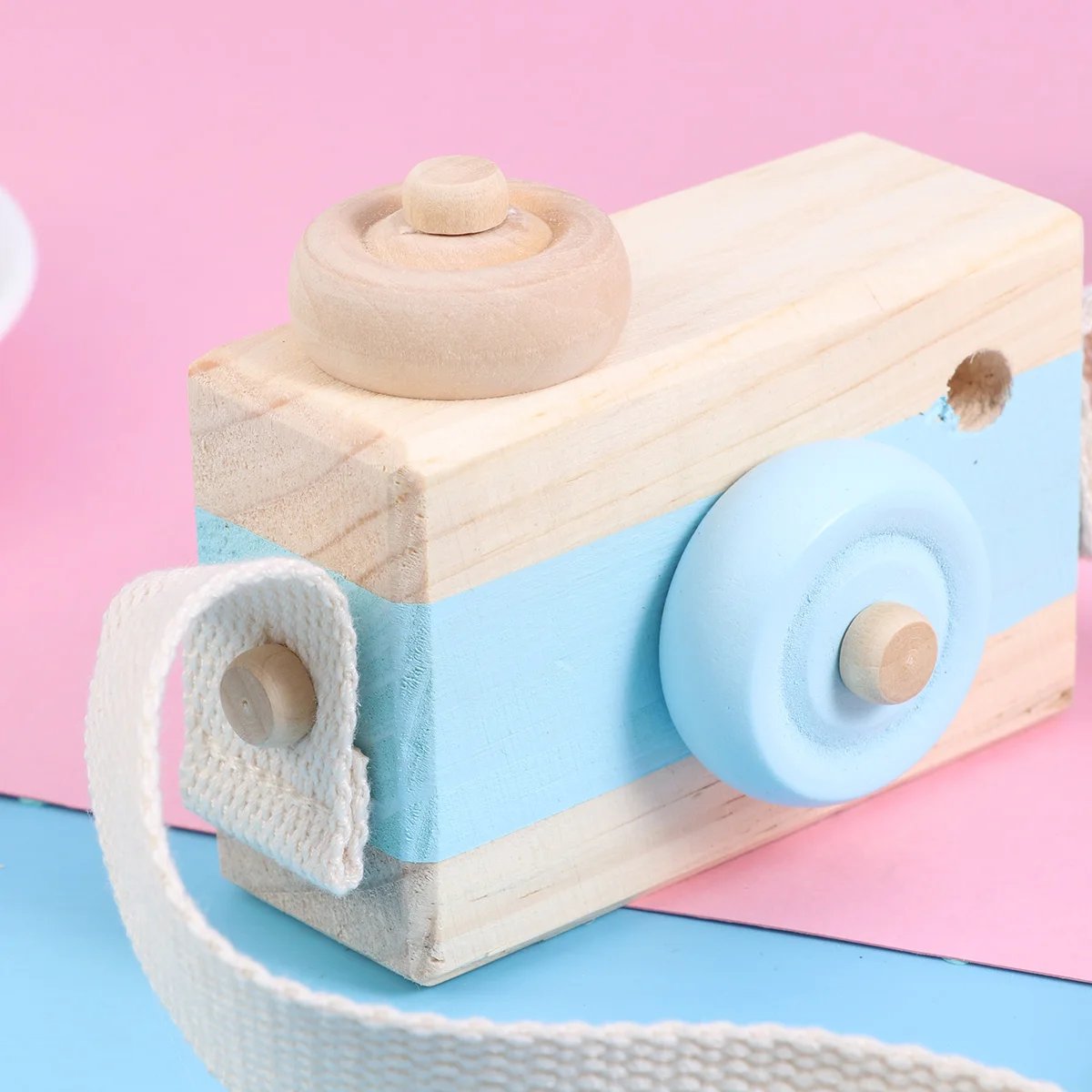 

Wooden Camera Toy Vintage Christmas Decor Miniature Bamboo Child Decoration