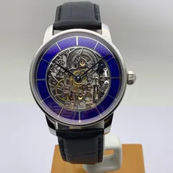 Original Beijing Mechanical Watch for Men Silver Body Enamel Dial Manual Winding 40mm Full Skeleton Sapphire Wristwatch Relogio