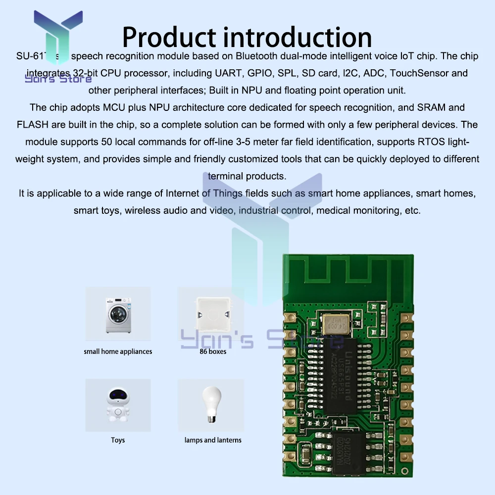 AI Intelligent Speech Recognition Module Offline Speech Control Module ASR voice control bluetooth module SU-61T