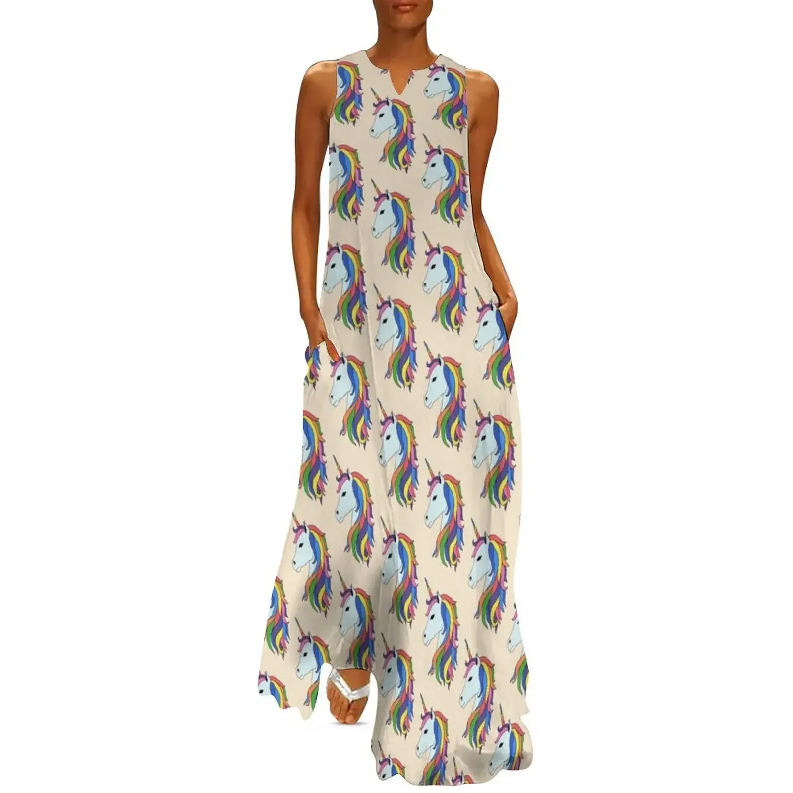 

Rainbow unicorn Long Dress dresses for woman Dress woman dress party night chic and elegant woman