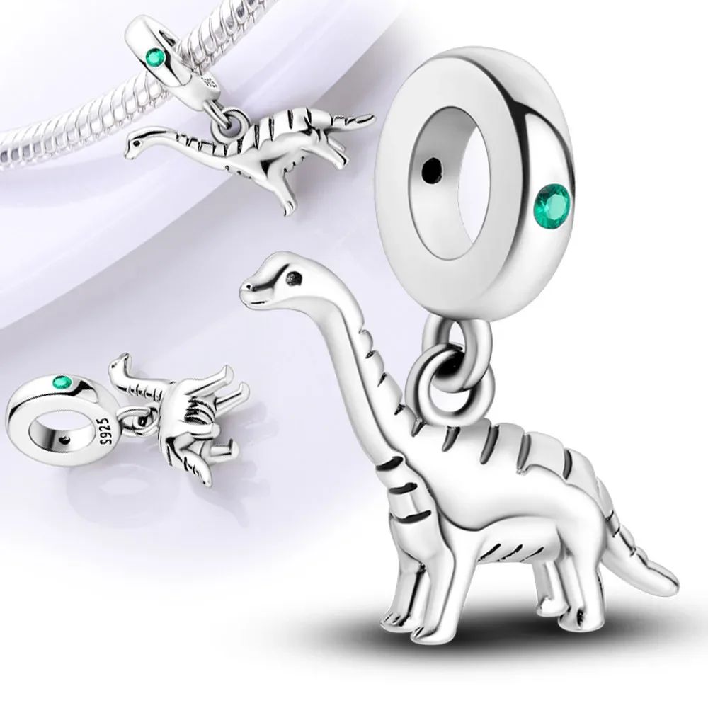 925 Sterling Silver Unicorn Elephant Rat Lion Leopard Dinosaur Bead Fit Pandora Women Charms Original Bracelets DIY Jewelry Gift