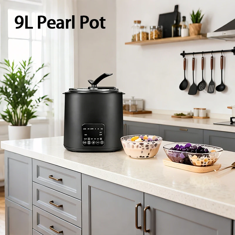 Automatic Boba Cooker 9 Liter Commercial Bubble Tea Pearl Pot Tapioca Pearl Cooker Tapioca Pearl Cooker Non-Stick 110V/220V