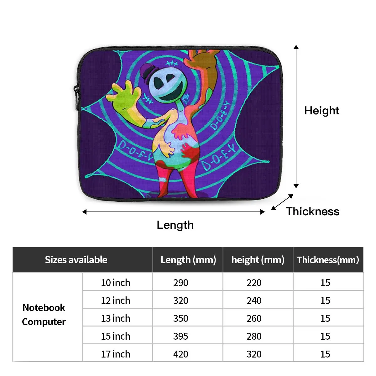 Doey Doughman Horror Pianosaurus Notebook Laptop Bag  10 12 13 15 17 Inch For Macbook Air Pro Tablet Shockproof Case Bag