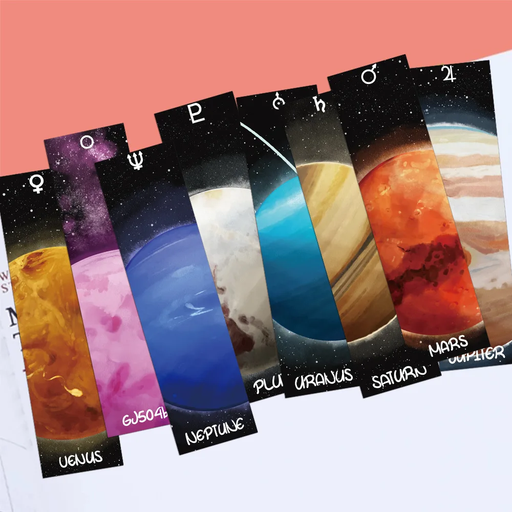 30Pcs Planet Bookmark Gift Back To School Book Decor Reading Label Stationery Gift for Book Club Reader Birthday