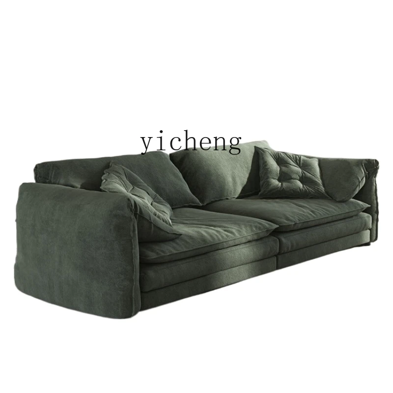 

ZK Modern Fabric Sofa Living Room Small Apartment Science and Technology Advanced Velvet Double Elephant Ear Sofa