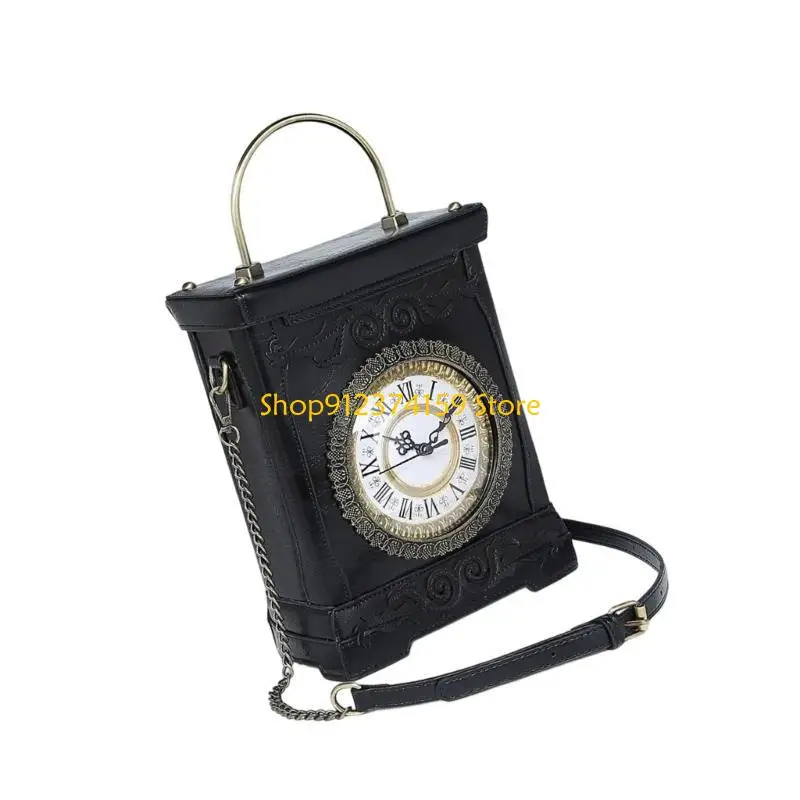 

G5AE Clock Crossbody Shoulder Bag Novelty Clock Purses for Womens Toted Handbags