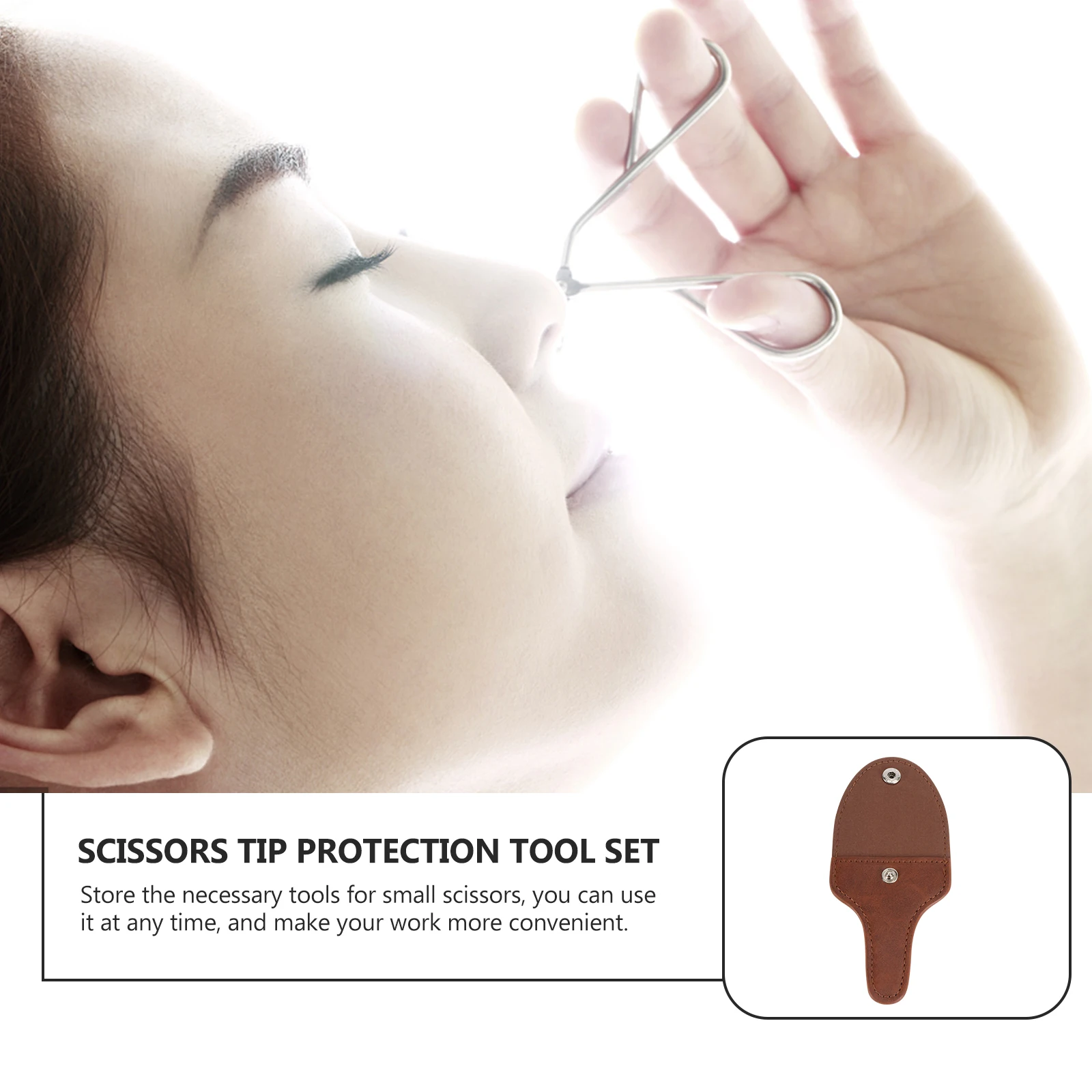 

2pcs Pouch Portable Bag For Nose Hair Trimmer Brown Durable Storage Pouch Scissor Protective Bag Scissor Holder Container For