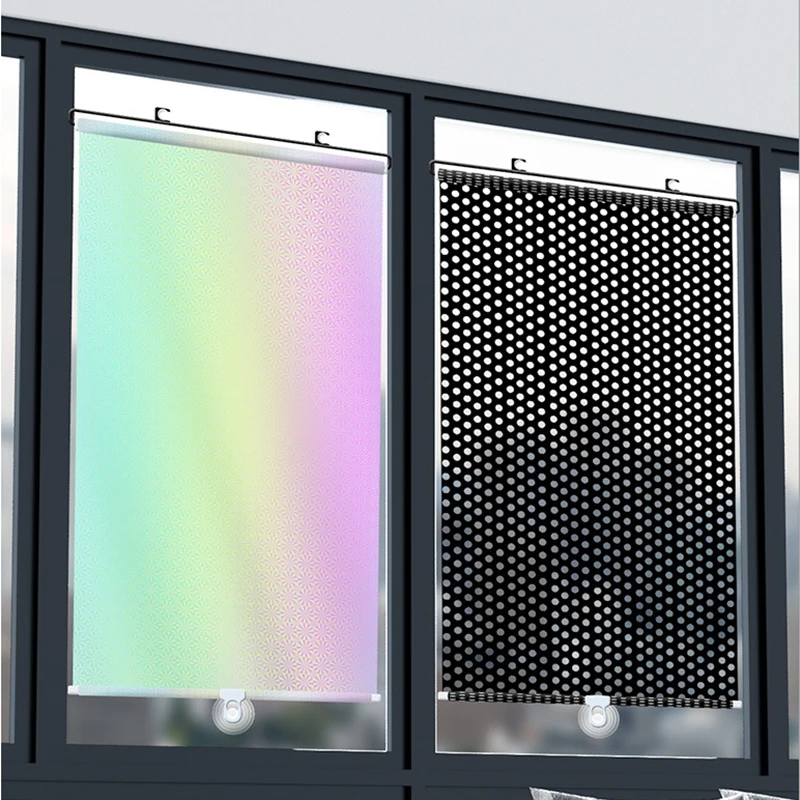 Car Sunshade Summer Sun Protection Heat Insulation Retractable Laser Sunshade Home Balcony No Punch Blackout Curtain