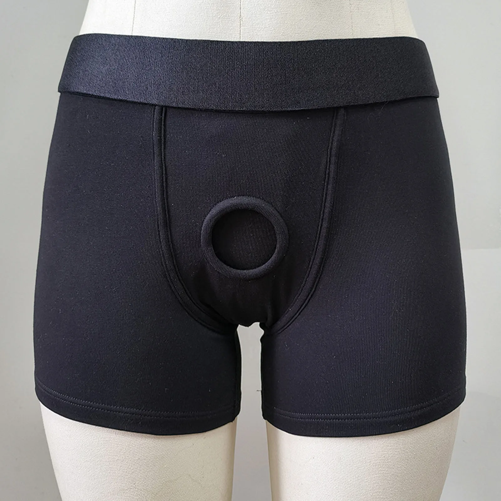 ملابس داخلية نسائية مثليه حلقة القضيب لارتداء سراويل داخلية بوكسر مفرغة بخصر مطاطي للمواعدة والذكرى السنوية الليلية