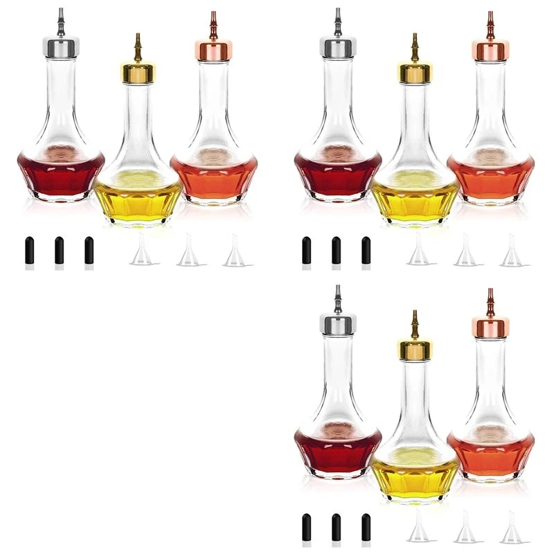 Bitters Bottle Set Of 9-1.7Oz/50Ml Dasher Bottles Top Professional Bar Tool For Making Craft Home Bar And Restaurant