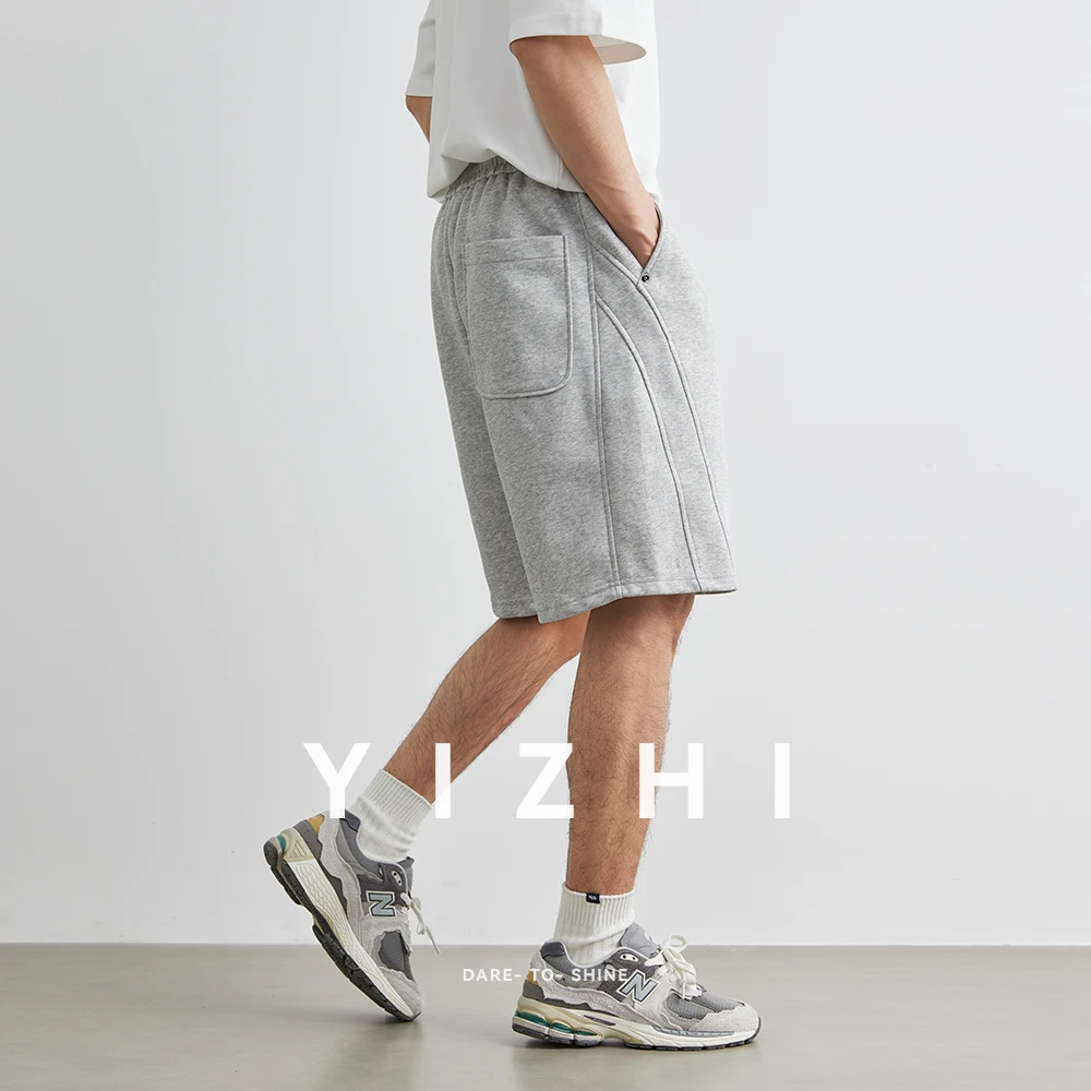 Men's Sports Loose Straight Shorts 2025 Summer New Fashion Drawstring Leisure Outdoor Fitness Comfortable Five-point Guard Pants