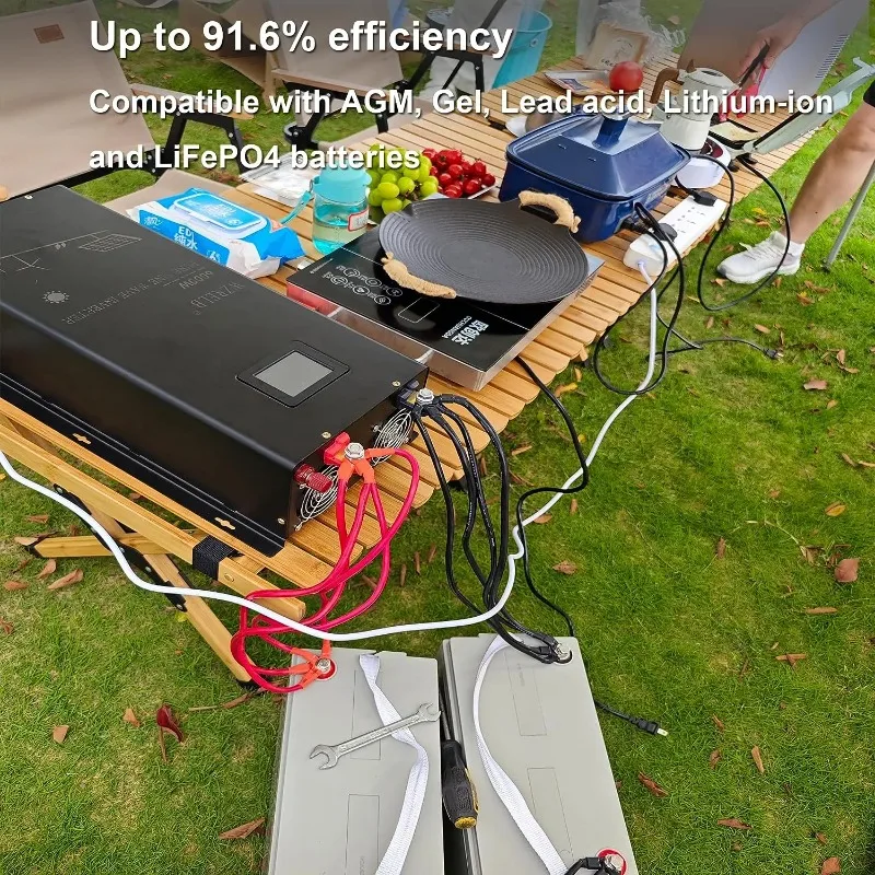 12KW Split Phase Pure Sine Wave Inverter 24/36/48/72/96V DC to 110/220V,120/240V Converter Remote Control For Home Power Bank