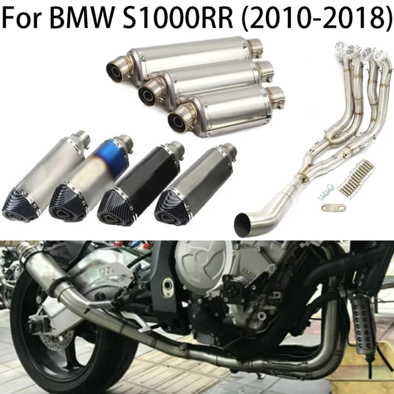 

For 2010-2018 BMW S1000RR S1000R Motorcycle Front Pipe Muffler Middle Link Connect Pipe Exhaust Tailpipe Stainless Steel Slip On