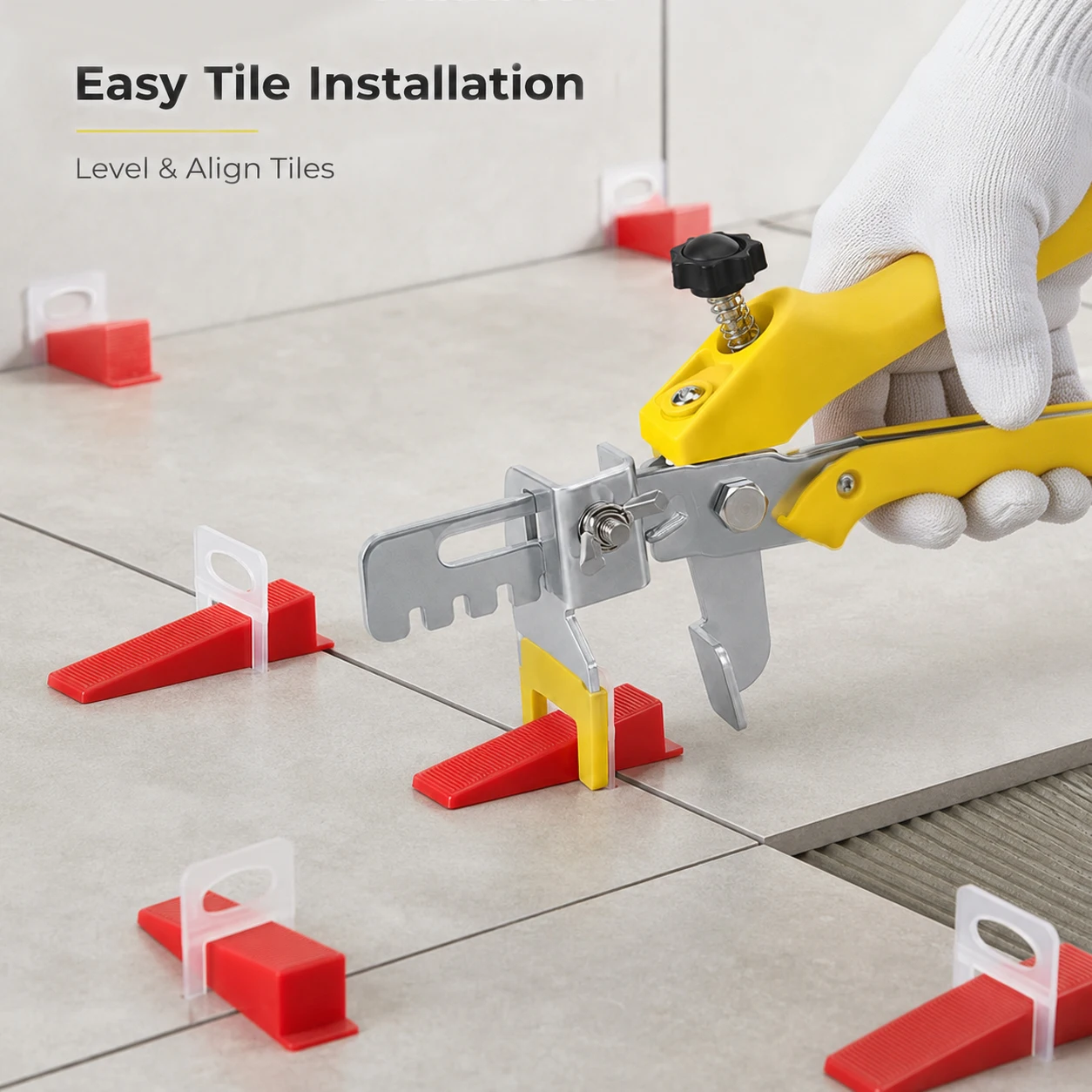 1/1.5/2/2.5/3mm Tile Leveling Wedges & Clips Kit, Ceramic Spacer Leveler System with Alignment Pliers for Wall Floor Tile