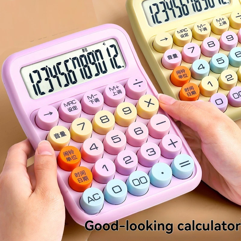 شاشة كبيرة شفافة، أزرار كبيرة، آلة حاسبة عالية المظهر، محمولة مصممة خصيصًا للطلاب #1