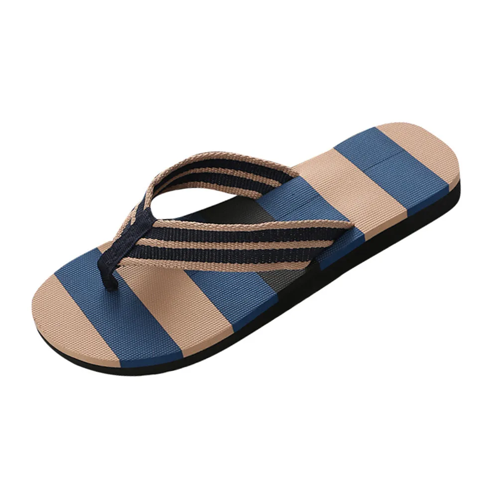 NEW 2022 Summer Men Slippers EVA Striped Flip Flops Beach Sandals Non-slip Slippers Indoor & Outdoor Shoes Pantuflas Size 40-44