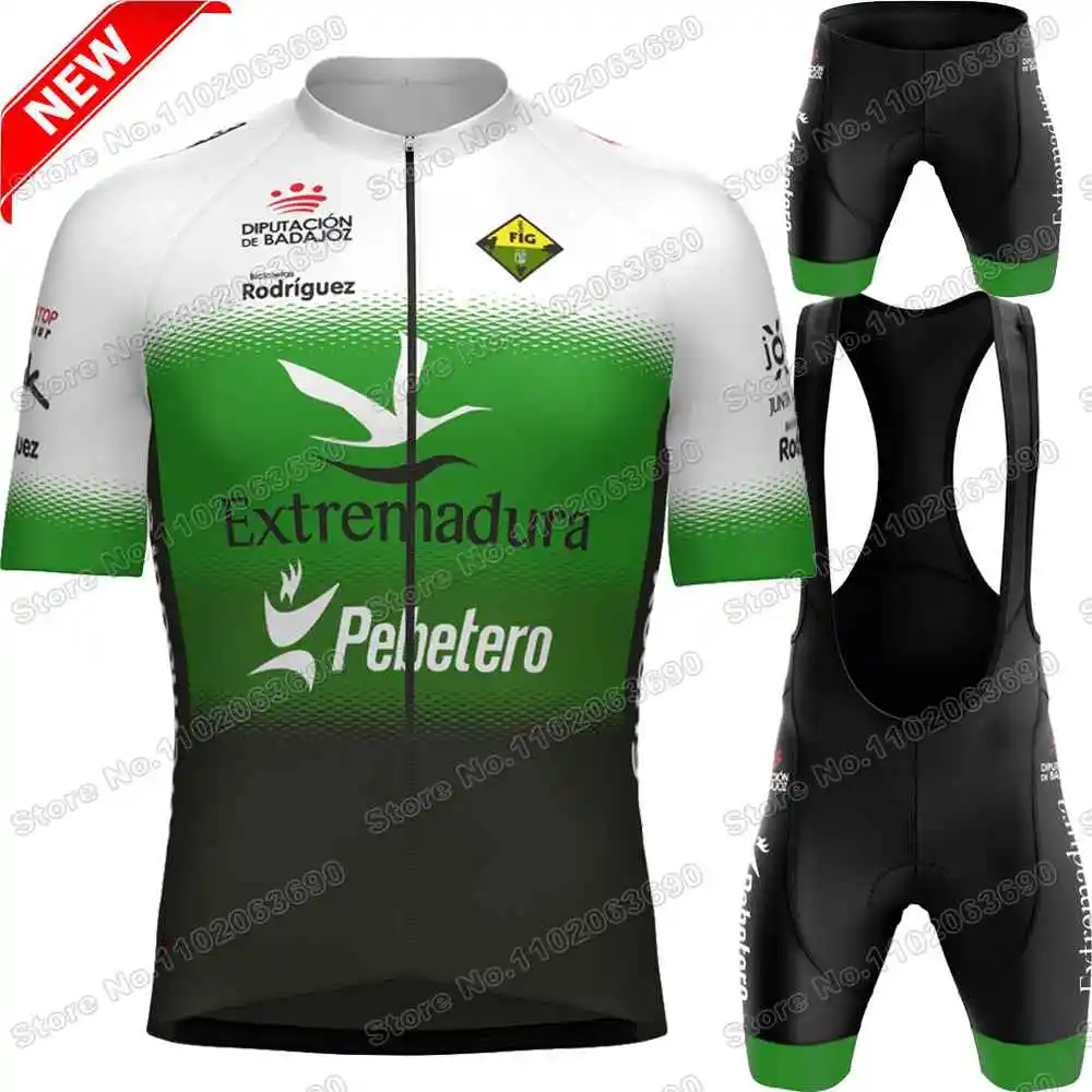 2024 Extremadura Pebetero Cycling Jersey Set Summer Cycling Clothes Men Short Sleeve Kit Road Bike Shirt Suit Bicycle Bib Shorts