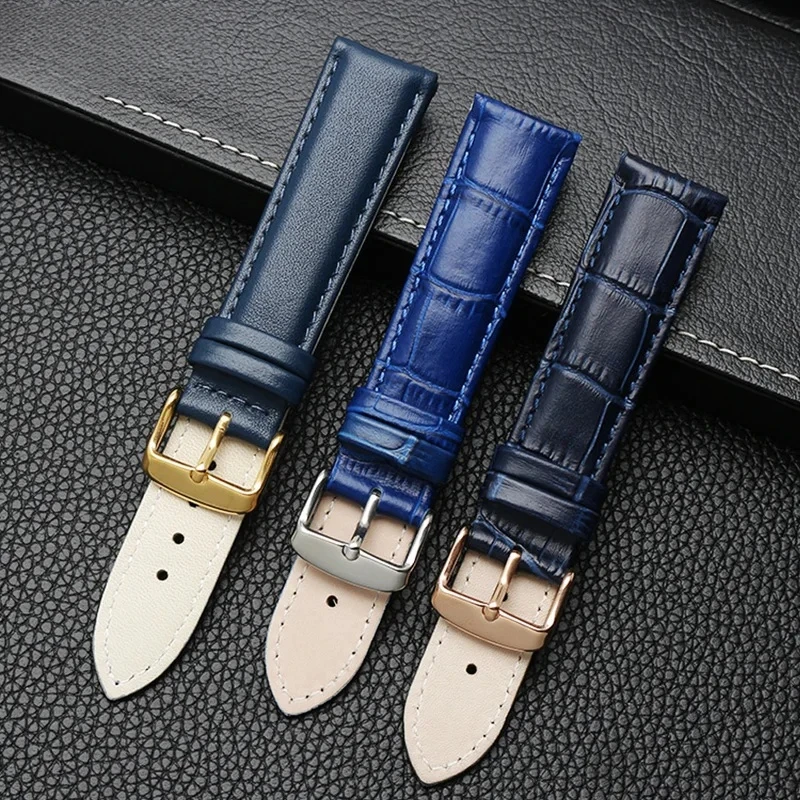 14 16 18 20mm 21m 22mm 23mm bracelet de montre ardillon Bracelet en cuir véritable couleur bracelet de montre pour citoyen rossini