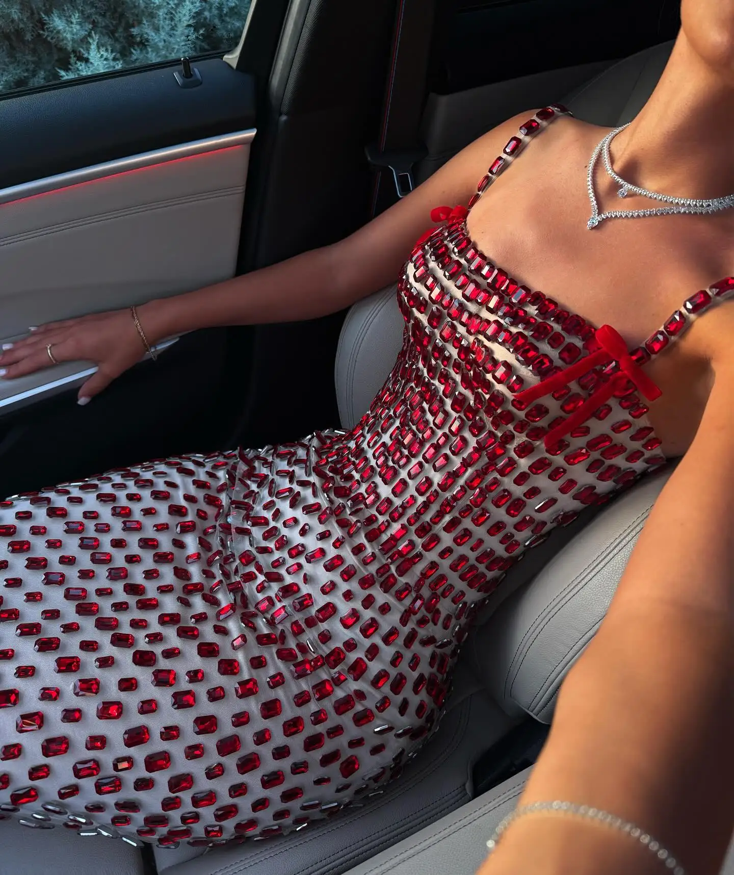 

Babyonline красные роскошные вечерние платья русалки с бриллиантами и кристаллами, корсет без рукавов с бантом, элегантные вечерние платья по индивидуальному заказу