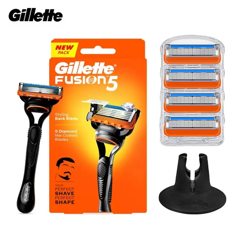 Maquinilla de afeitar Gillette Fusion 5 para hombre con cuchillas de 5 capas, borde recortador de precisión, tira de lubricación grande para un afeitado suave y cómodo