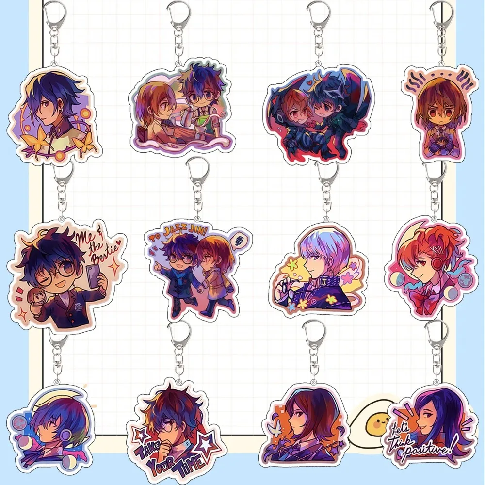 Llavero de acrílico de Persona: Amamiya Ren, Akechi Goro, Shiomi Kotone, accesorios de anime, colgante para mochila, regalo para festivales