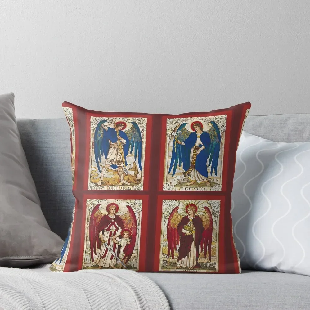 

St MIchael St Gabriel St Raphael and Uriel Archangel Angel Saint Throw Pillow Luxury Cushion Cover luxury sofa pillows pillow