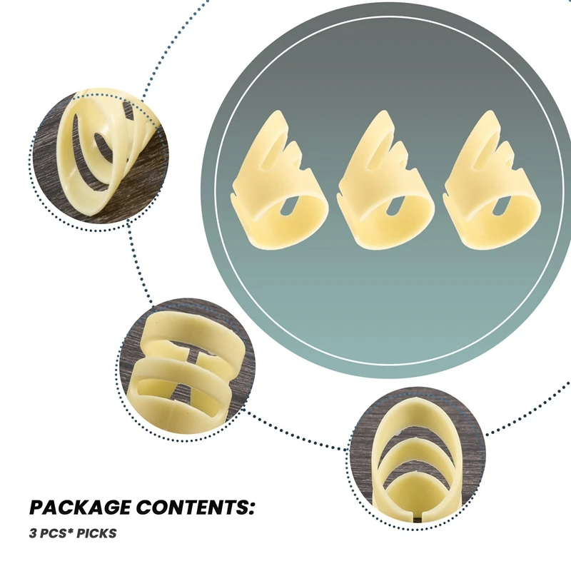 ABXH 3 шт. медиаторы для электроакустической гитары, гавайской гитары, медиаторы для указательного пальца, медиатор Аляски, гитарный струнный инструмент, часть аксессуара