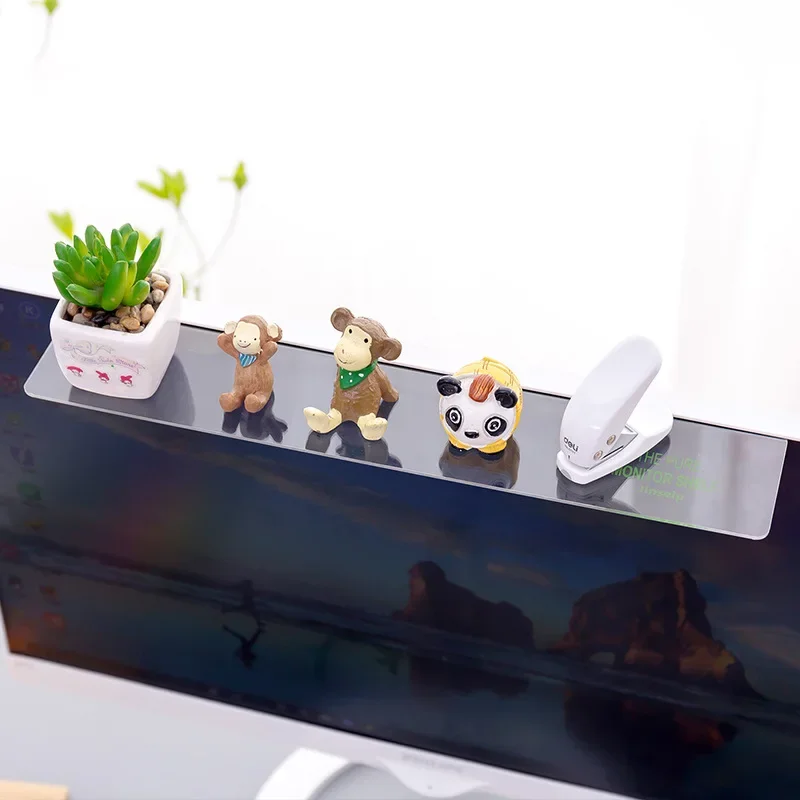 Creative Acrylic Monitor Message Memo Board for Sticky Note Transparent Name Card Phone Holder Desktop Plastic Holder Stationery