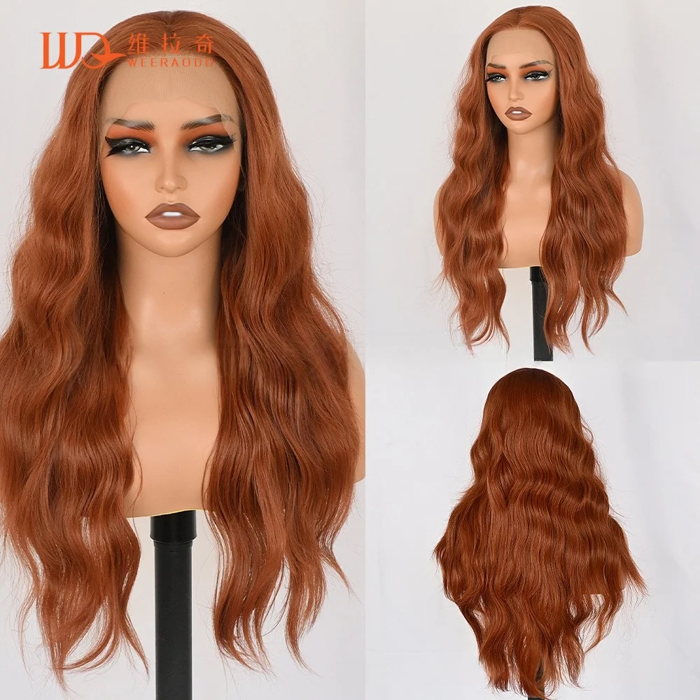 28-copper-ginger-water-wave-13x4-lace-front-wig-150-density-glueless-heat-resistant-synthetic-long-wavy-wig-for-women-cosplay