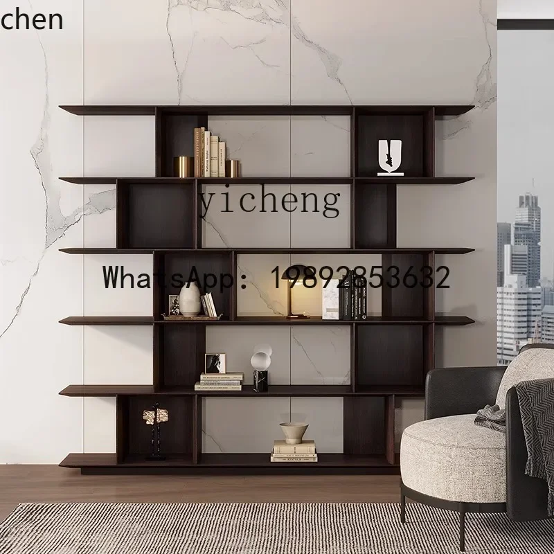 AA   business office bookcase special-shaped lattice cabinet minimalist bookshelf floor-to-wall storage display cabinet