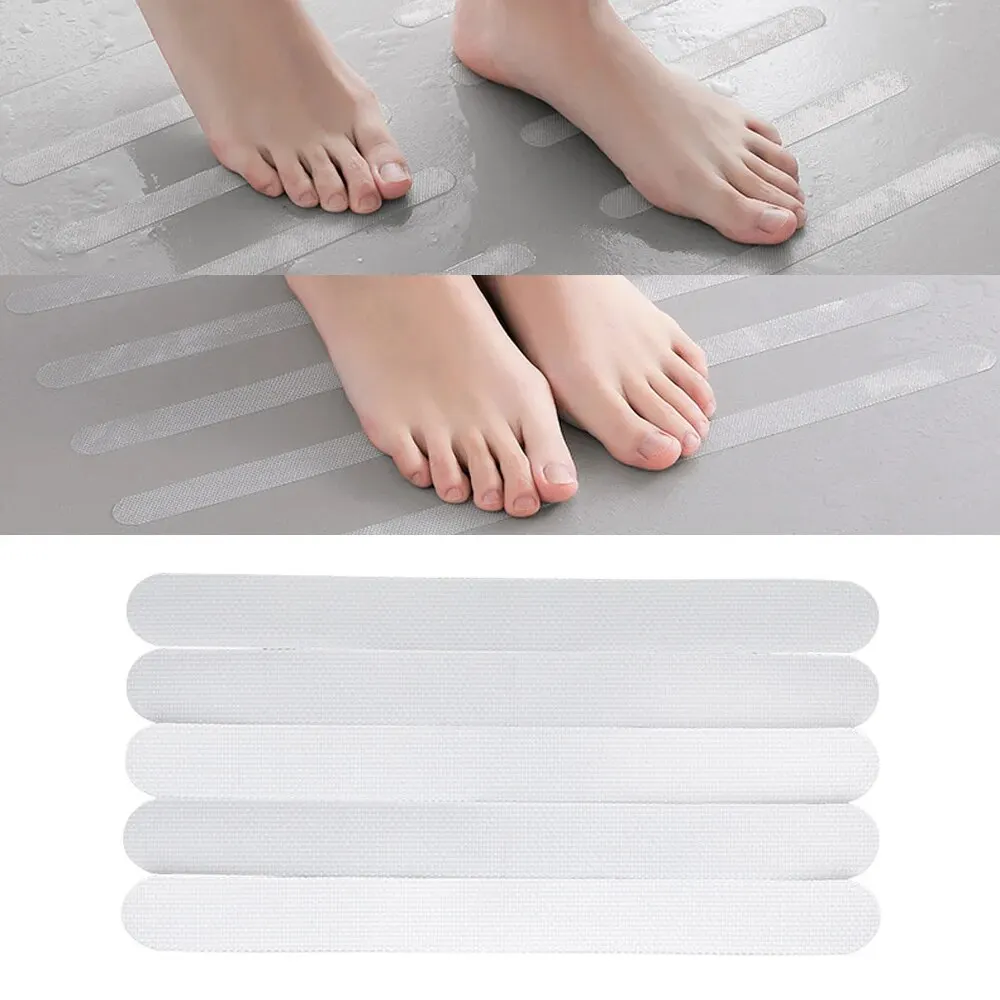 5Pcs Bathroom Anti-Slip Sticker Bathtub Shower Room Anti-Skid Pad Home Kitchen Stair Step Transparent Self-Adhesive Strip