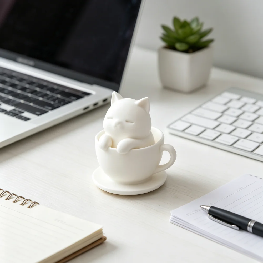 Cute Kitten Figurine Minimalist Tabletop Decor For Desk Living Room Ornament Lovely Animal Craft Home Table Decoration Accessory