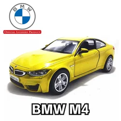 BMW M4 자동차 모델 복제 다이캐스트 컬렉션 차량 인테리어 장식, 크리스마스 선물, 어린이 소년 장난감, 1/36 체중계