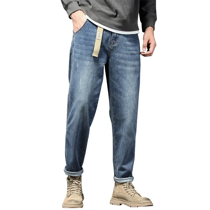 2024 New Winter Autumn Mens Cotton Casual Jeans for Men High Quality Male Pants