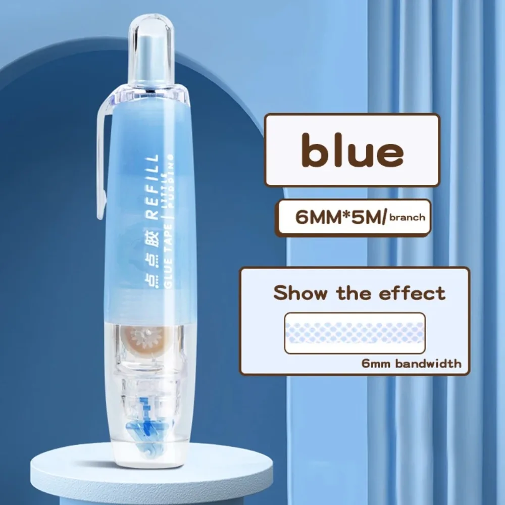 Double-sided Adhesive Press Spot Glue Pen Large Capacity Replaceable Core Correction Tape Glue Tape Stationery High Viscosity