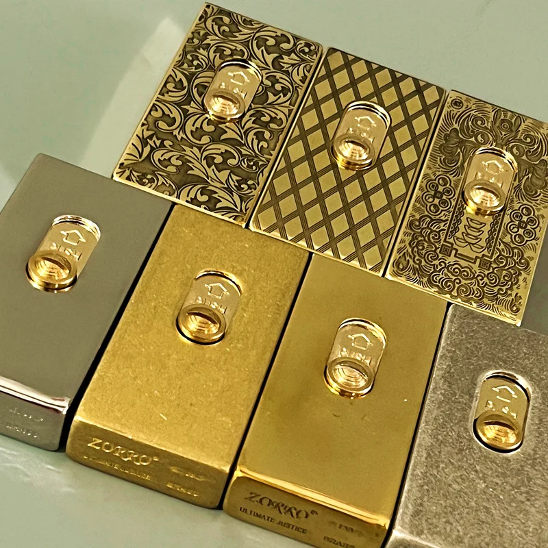 

ZORRO Z739 Matchbox Style Lighter, Push Pull Elevating Ignition, Pure Copper Engraved Windproof Gift