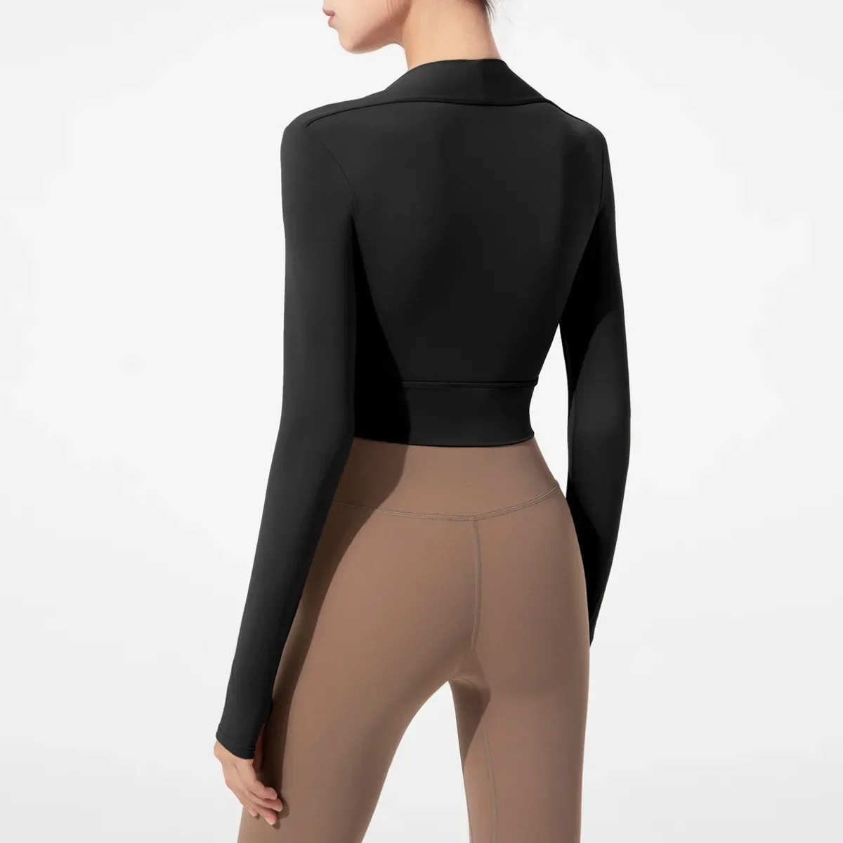 Women's Sexy Quick-Drying Yoga Clothes Fitness Running Suit Waist Slimming Casual Sports with Breast Pads Yoga Shirts