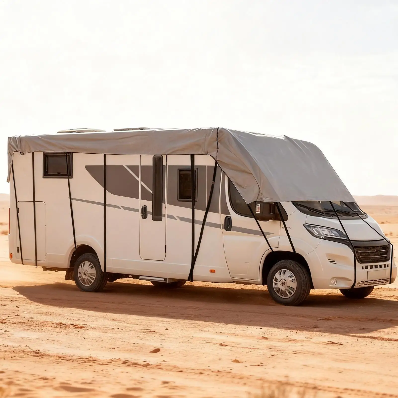 RV Cover Snow-Proof Waterproof Sunshade UV Resistant Vehicle Sunlight Cover For Camping Outdoor Beach Desert Tours Winter