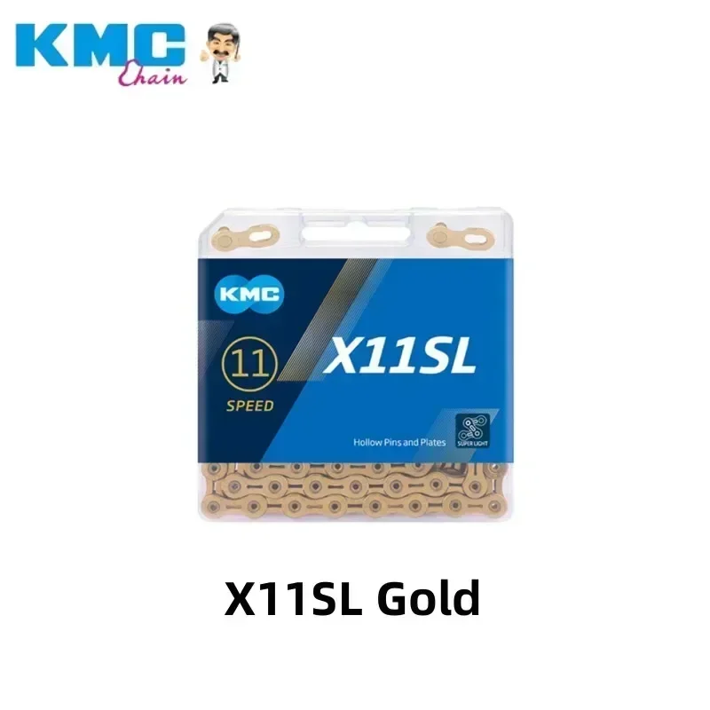 KMC X11SL/EL Bicycle Chain 11 Speed 118 Links X11 Road Mountain Bike Gold Chain with Quick-Link Original Cycling Parts