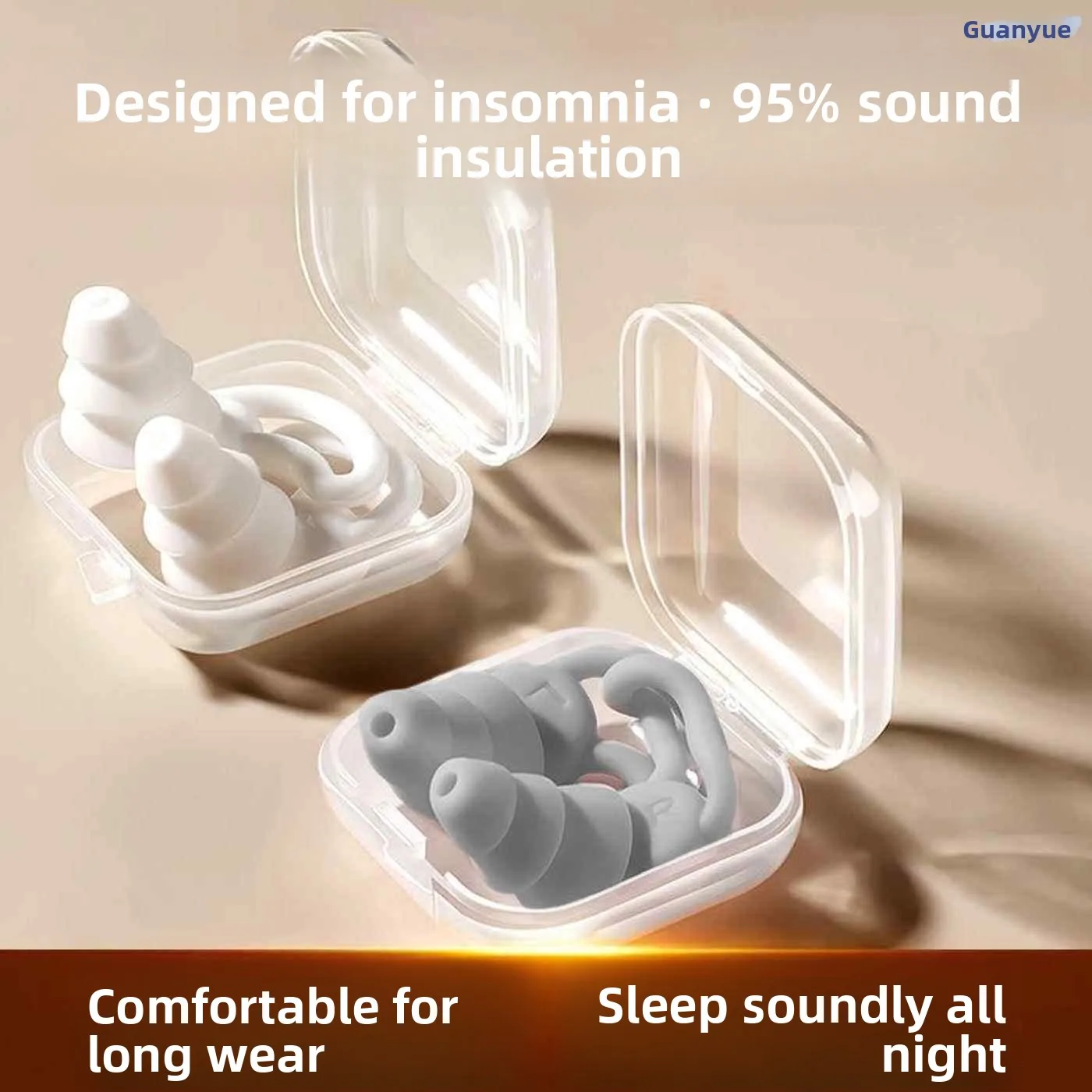Waterproof Noise Reduction Earplugs for Sleeping Studying Noise Isolation Side Sleeping without Obstacles Ear Protection