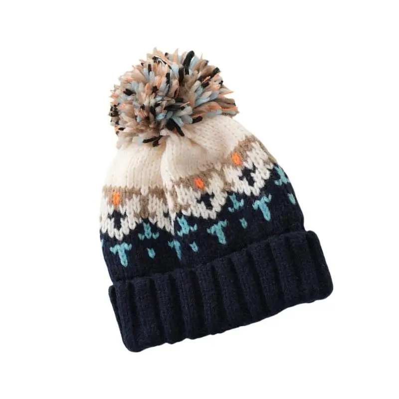 39bd Fashion Pompoms Strickblock Caps Winter warmer für Frauen täglich Kleidung