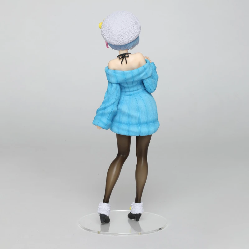 TAITO Coreful Original:Re:Zero REM Blue knitted dress 23cm PVC Action Figure Anime Figure Model Toys Figure Collection Doll Gift