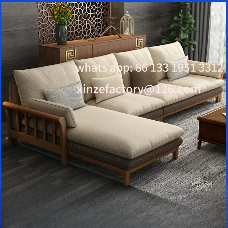 

Customizable Nordic solid wood modern simple small apartment sofa combination