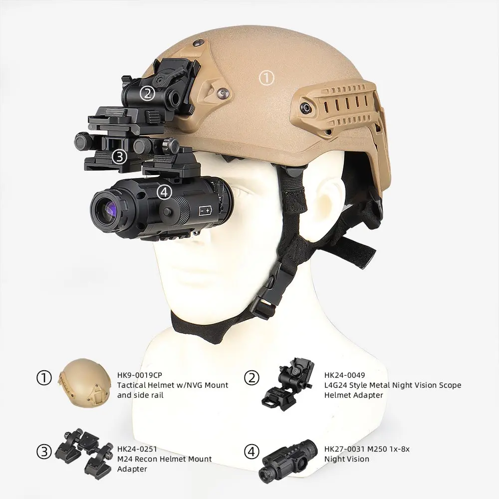 Imagem -05 - Óculos de Visão Noturna para Caça Binóculos Nvg Ponte M24 Recon Capacete Adaptador de Montagem Rápida l4 G24 Capacete de Montagem