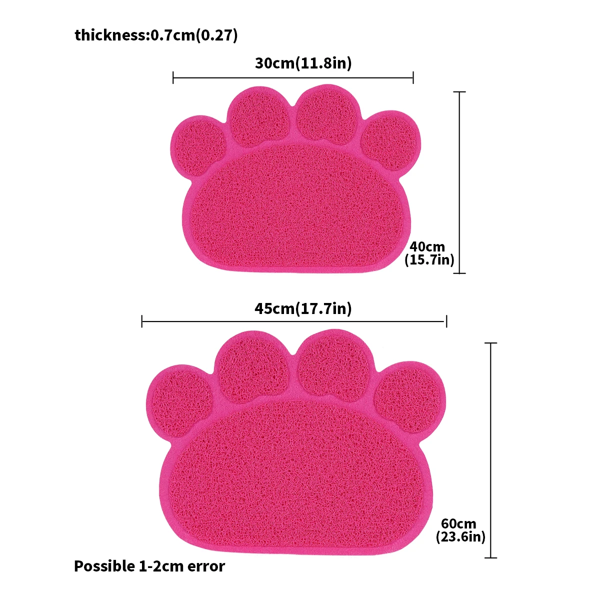 A cat claw shape waterproof pet cat and dog feeding mat, non-slip cat food mat, dog water bowl mat for indoor use