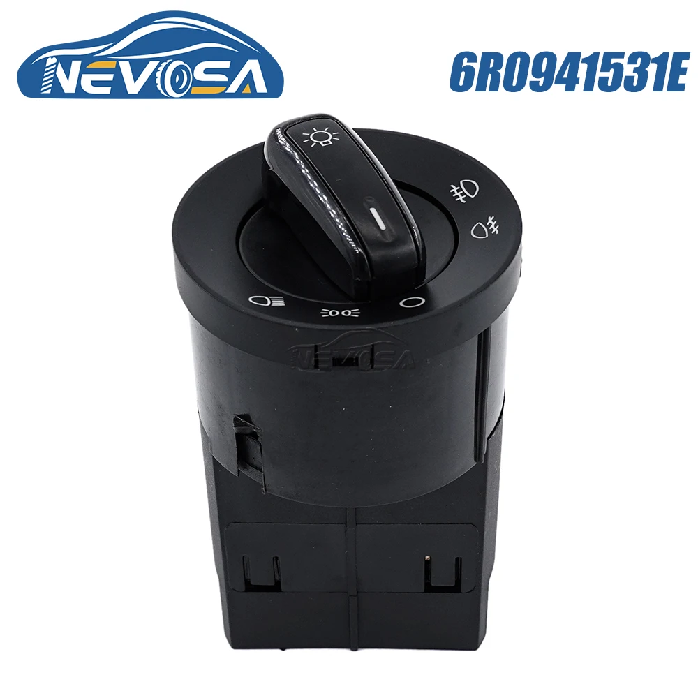 

NEVOSA 6R0941531E For Volkswagen VW Polo 6R UP Seat Mii 2012 2013 2016 Auto Headlight Switch Fog Lamp Control Key Button 9+8pins